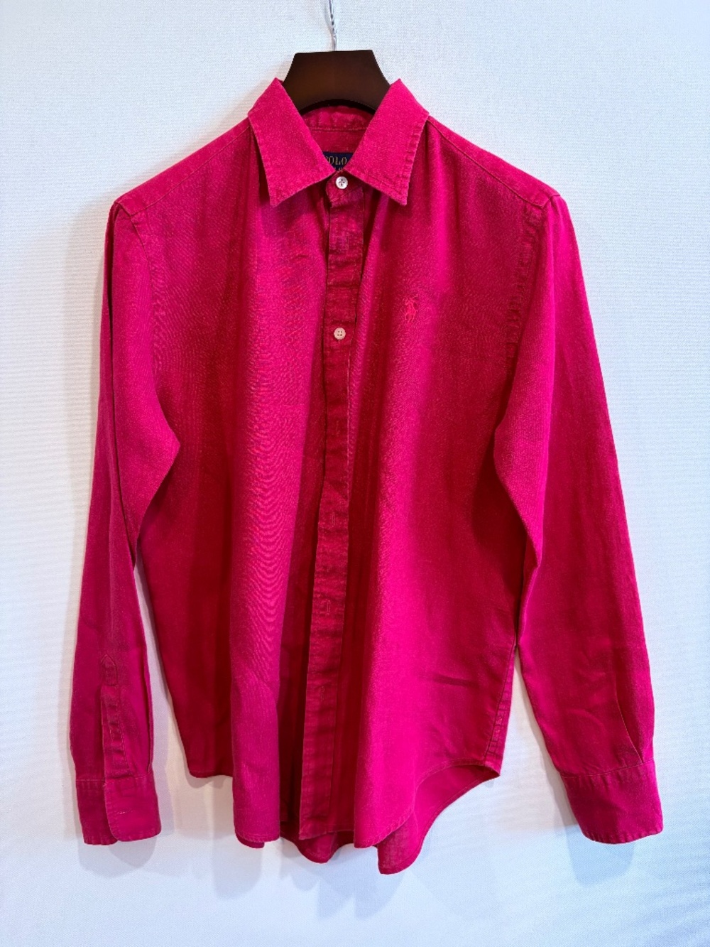 Polo Ralph Lauren Hot Pink Linen Relaxed Fit Button Down Shirt